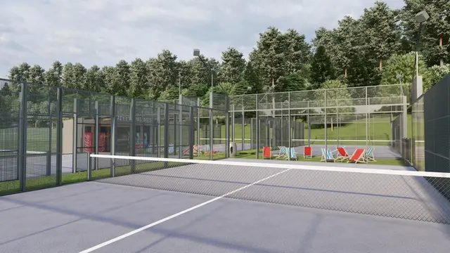 In Wies entsteht bis April 2026 die erste Padel-Tennis-Anlage im Bezirk Deutschlandsberg. | Foto: SH Padel Tennis GmbH
