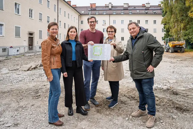 Neben 28 neuen Wohnungen bekommt die stadteigene Wohnanlage einen grünen Innenhof | Foto: Stadt Salzburg/Alexander Killer