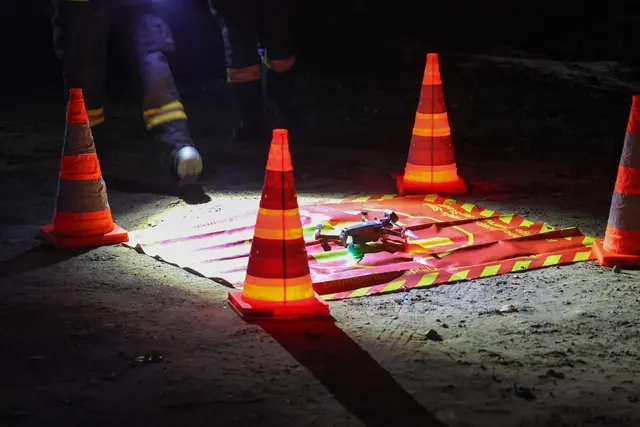 Fliegendes Auge im Einsatz: Die Drohne der Welser Feuerwehr wurde zur Unterstützung der Exekutive bei einer Personensuche gestartet.