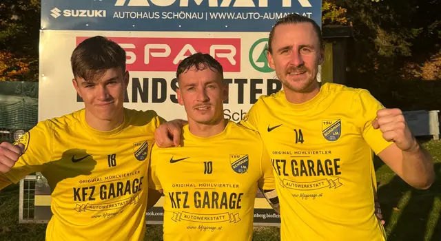 Schönauer Torschützen gegen Königswiesen (von links): Justin Himmelbauer, Basti Liedl und Lukas Gaisrucker. | Foto: Liedl