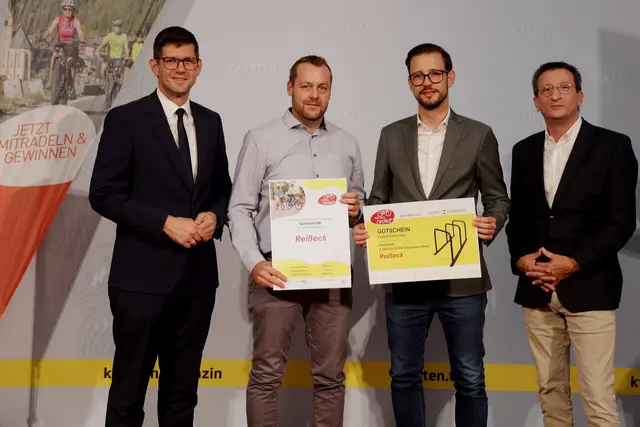 vli.: LH-Stv. Martin Gruber, Bgm. Peter Schupfer (Reißeck), LR Sebastian Schuschnig und Volker Bidmon | Foto: LPD Kärnten/Wajand