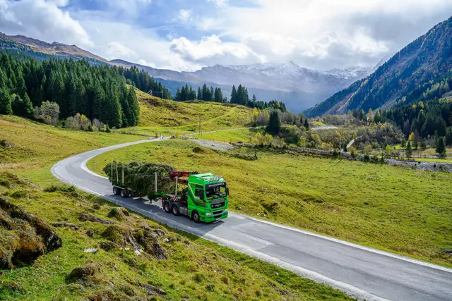 Abtransport aus dem Raurisertal mit dem Langholztransporter. | Foto: oebf/W. Simlinger