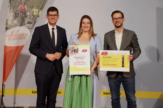 LH-Stv. Martin Gruber, Bgm.in Silvia Häusl-Benz (Pörtschach), LR Sebastian Schuschnig
 | Foto: LPD Kärnten/Wajand