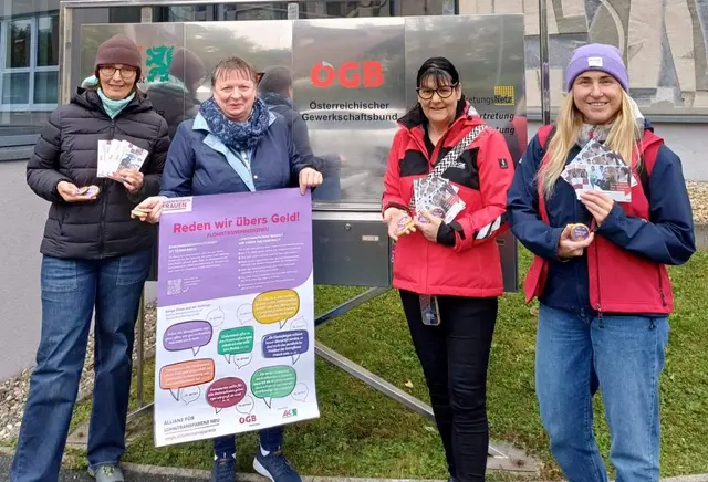 
vl: Veronika Dengg, mit ÖGB Regionalfrauenvorsitzende Sigrid Riegler, SR Sabine Germuth, sowie Edith Fuchsbichler 
 | Foto: ÖGB Regionalfrauenvorstand 