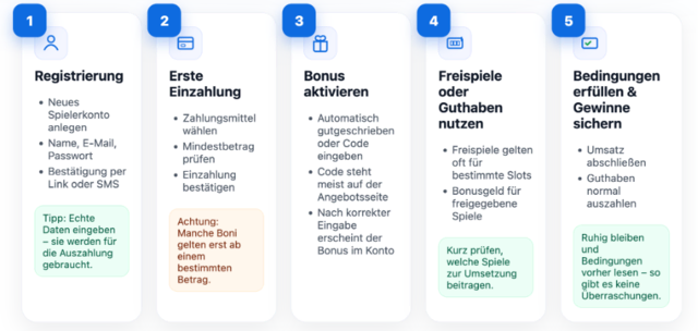 Schritt-für-Schritt-Ablauf zur Aktivierung eines Online-Casino-Willkommensbonus