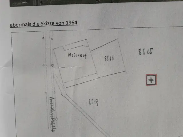 Auf der Planskizze von 1964 ist das "Judengartl" mit einem Kreuz gekennzeichnet. | Foto: Dietmar Lindau