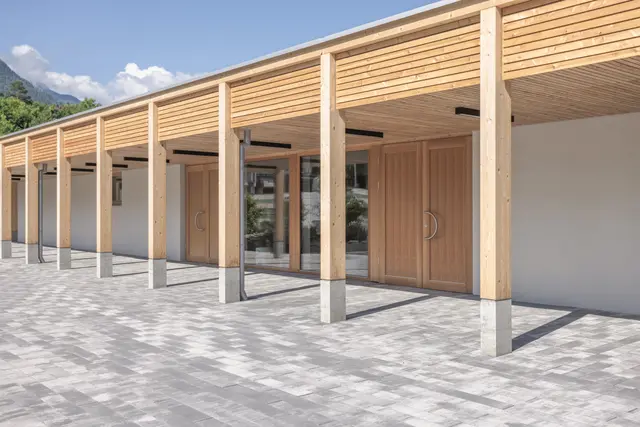 Beim neuen Gemeindezentrum in Feistritz im Rosental wirkte die Firma Holzbau Gasser ebenfalls mit.  | Foto: Privat