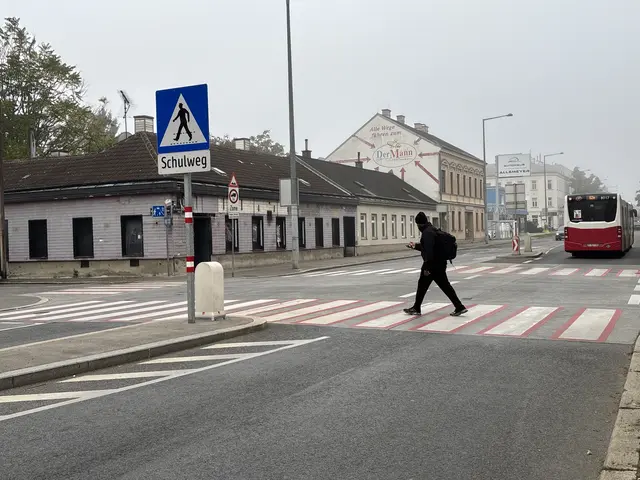 Die Breitenfurter Straße/Stachegasse ist eine vielbefahrene Kreuzung. Eine Anrainerin sieht die Sicherheit für Kinder am Schulweg kritisch. | Foto: Marlene Graupner/MeinBezirk