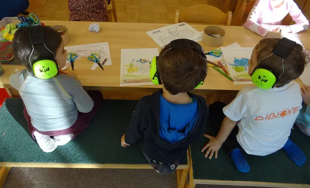 Im Nachhaltigkeitsmodul des „Gesunden Kindergartens“ steht ein Budget zur Verfügung. Der Kindergarten in Hof nutzte dieses und kaufte einen Gehörschutz für die Kinder an. Das ermöglicht den Kindern Ruhe und Rückzug in der Gruppe, um etwa zu malen, sich in ein Buch zu vertiefen oder einfach mal für sich zu sein. | Foto: Martina Deisl, Kindergarten Hof)