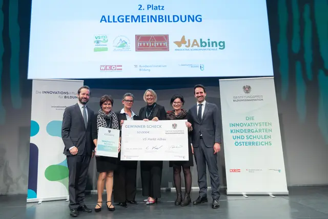 Die Volksschule Markt Allhau wurde mit dem ISB Stiftungspreis Bildungsinnovation ausgezeichnet. | Foto: Innovationsstiftung für Bildung/APA-Fotoservice/Tanzer