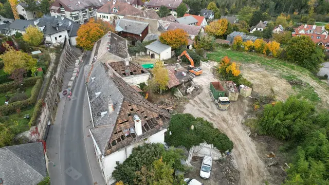 Der Start der Arbeiten in der Kritzendorfer Enge aus der Luft betrachtet. | Foto: Andreas Zeppelzauer
