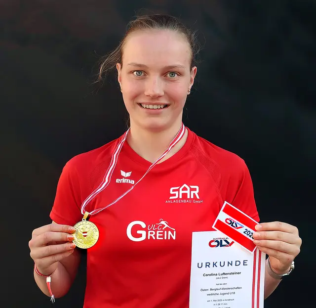 Carolina Luftensteiner, ULC Grein, die neue U 18 Meisterin im Österreichischen Berglaufcup.  | Foto: Karl Schaffner