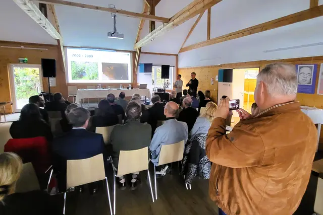 Full House beim Vortrag. | Foto: Eckhart Herbe/Bilder Präsentation (C) Gusen Memorial