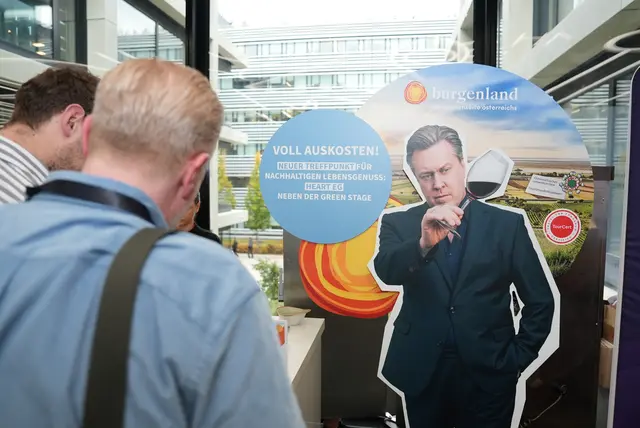 "Voll auskosten!": Das Burgenland präsentierte sich bei den Medientagen als nachhaltige, genussvolle Tourismusdestination.  | Foto: Medien.Bayern GmbH