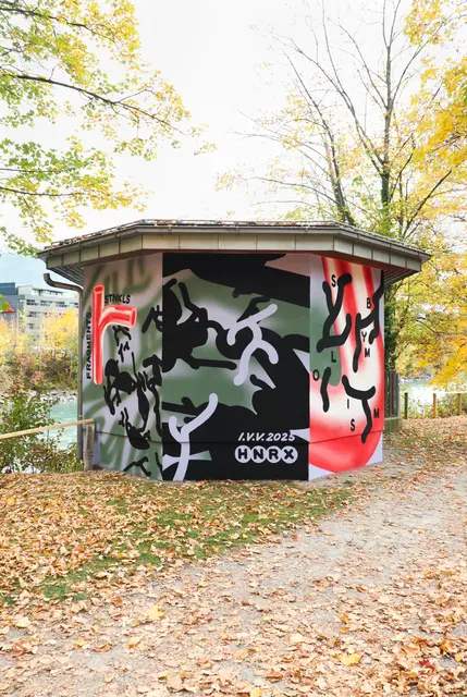 Bereits seit ein paar Wochen kann man das fertige Projekt von HNRX in Innsbruck bewundern. Eine vergessene Messpegel-Stationd diente als Leinwand. | Foto: HNRX