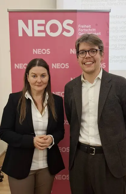Karin Doppelbauer und Bernhard Lutzer. | Foto: NEOS