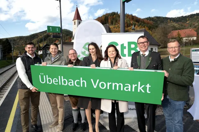 Ein weiterer Meilenstein ist geschafft: Die Haltestelle Übelbach Vormarkt ist wieder in Betrieb. | Foto:  StB_Harry Schiffer