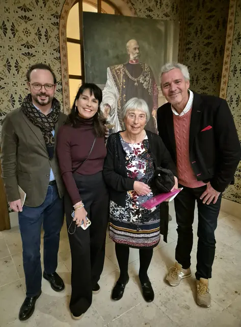 Dr. Michael Linsbauer (künstlerischer Leiter Serenadenkonzerte NÖ),  Silvia Edelmann, Eva Fox-Gál (Tochter des Komponisten Hans Gál); Peter Edelmann (Intendant Oper Klosterneuburg) | Foto: Serenadenkonzerte NÖ