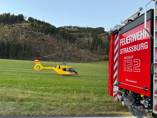 Der Notarzthubschrauber C11 stand im Einsatz. | Foto: Feuerwehr Strassburg