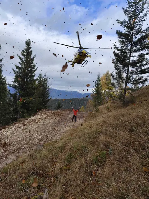 Einsatz für den ÖAMTC-Rettungshubschrauber am Königskogel in Langenwang.  | Foto: ÖBRD Mürzzuschlag
