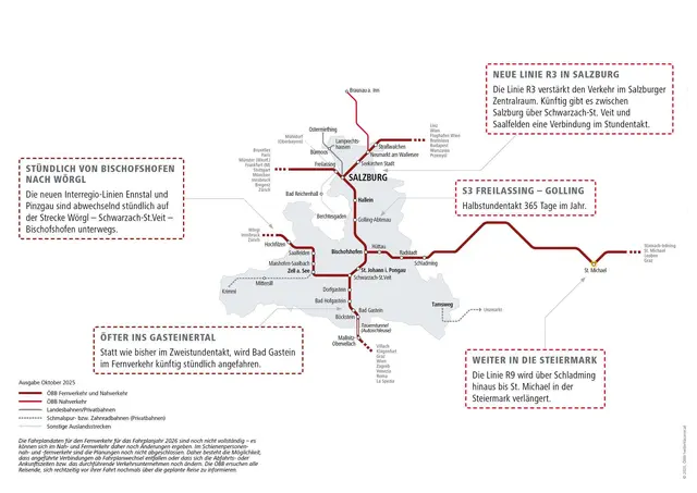 Mit dem Fahrplanwechsel kommt es zu einer umfassenden Neustrukturierung des Bahnverkehrs in ganz Österreich, so auch im Bundesland Salzburg.  | Foto: Österreichische Bundesbahnen (ÖBB)