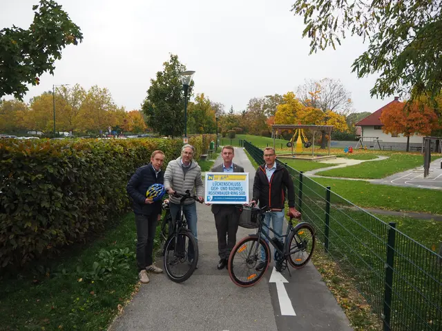 Christof Dauda (NÖ Straßendienst), Norman Pigisch (Vizebgm. von Wiener Neudorf), NAbg. Harald Thau, Friedrich Hudribusch (Bau- Umwelt und Verkehr Gemeinde Wiener Neudorf). | Foto: NÖ Landesregierung