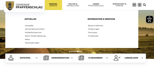 Informationen für Bürger übersichtlich abrufbar. (Sreenshot) | Foto: MeinBezirk