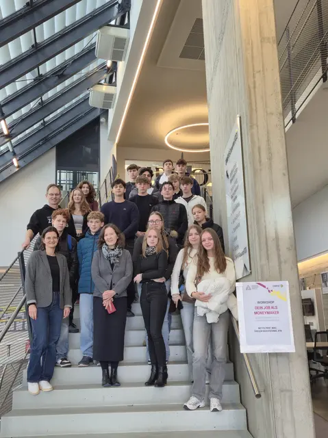 Die Gruppe der 2BK-Klasse beim Workshop „Dein Job als Moneymaker“. | Foto: HAK/HAS Deutschlandsberg