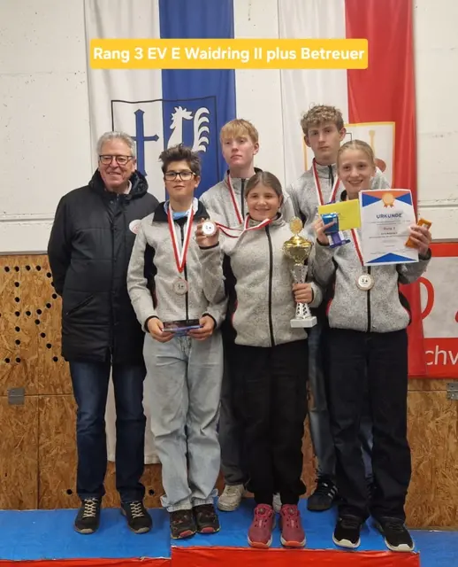 Rang 3 für das EV E Waidring II Team unter der Leitung von Heinz Födermayr; Noah Krepper, Andreas Vitzthum, Miriam Krepper, Dennis Aberger und Katharina Vitzthum. | Foto: Michaela Hanser, Roland Hanser, Michael Novák