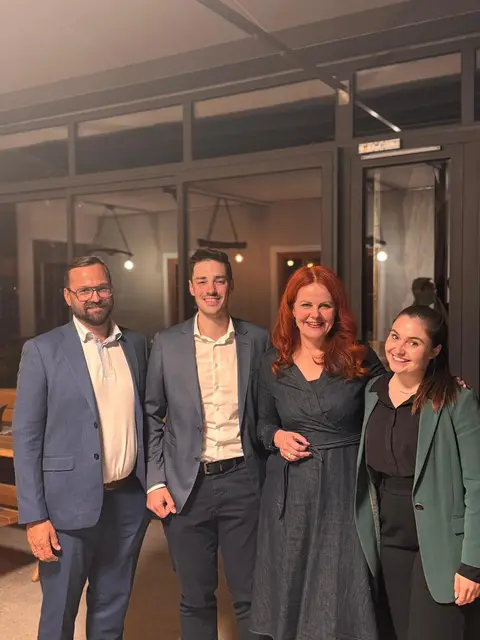 Bgm. Matthias Fink, Clemens Lutz, LR Cornelia Hagele, Anja Brugg | Foto: JVP Tirol