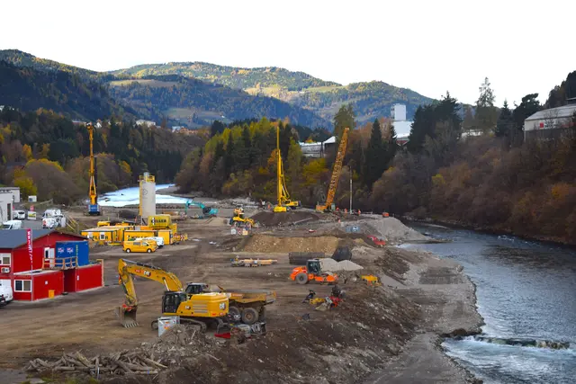 Die Großbaustelle für das neue Stadtkraftwerk. | Foto: MeinBezirk/Stefan Verderber
