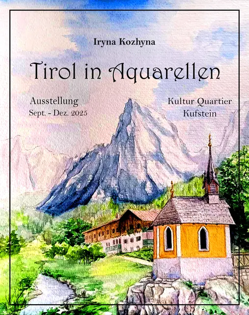 Die Ausstellung
"Tirol in Aquarellen" zeigt besondere Plätze in  Tirol mit besonderer Verbindung zur Künstlerin | Foto: Iryna Kozhyna