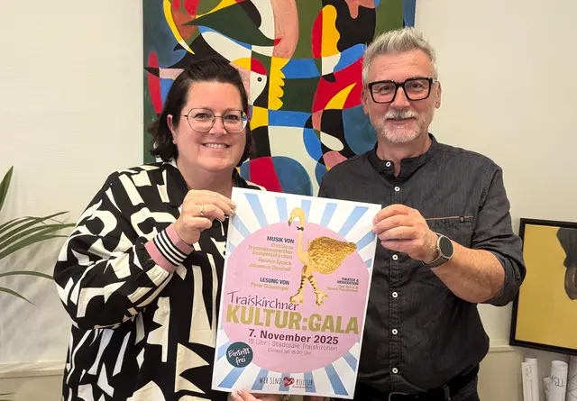 Bürgermeisterin Sabrina Divoky und STR Robert Eichinger laden zum Kulturherbst nach Traiskirchen. | Foto: Stadtgemeinde Traiskirchen
