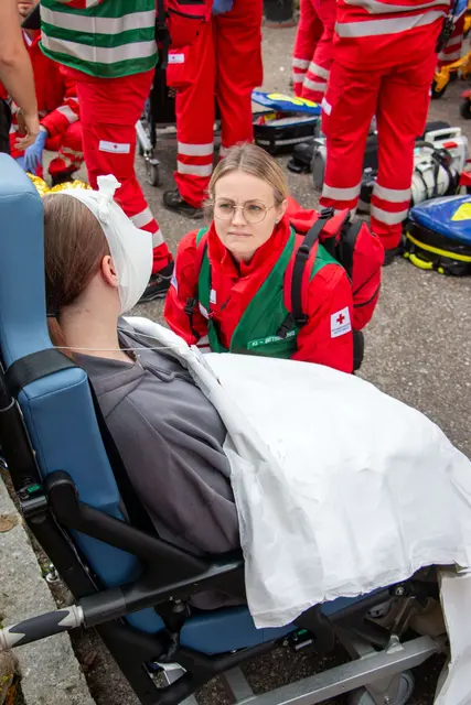 Bei der Bezirksübung trainierten die Teams des Roten Kreuzes für den Ernstfall.
 | Foto: ÖRK Bezirk Grieskirchen