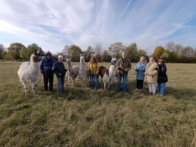 Clemens Wittmann, Gerhard Hössl, Tomasevich De Eysank, Wieslawa Cristina, Martin Bina, Julia Joch, Meryem Kulakli und Julie Tajon-Frauenberger mit tierischen Begleitern. | Foto: PBZ Himberg