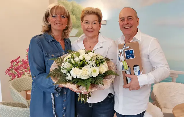 Bürgermeisterin Böhm anlässlich der Eröffnung 2023 bei Jana und Walter Fischbacher. | Foto: Stadtgemeinde Neusiedl am See