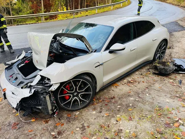 An dem Elektroauto entstand Totalschaden, es war nicht mehr fahrtüchtig.  | Foto: FF Krieglach