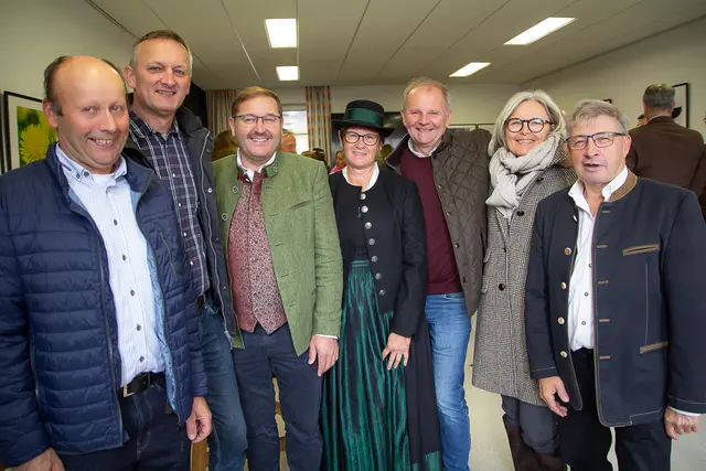 v.l.n.r. Franz Neuwirth, Manfred Brunmayr, Alfred Wahlmüller, Maria Brunmayr, Josef und Heidi Wazinger, Franz Fattinger
