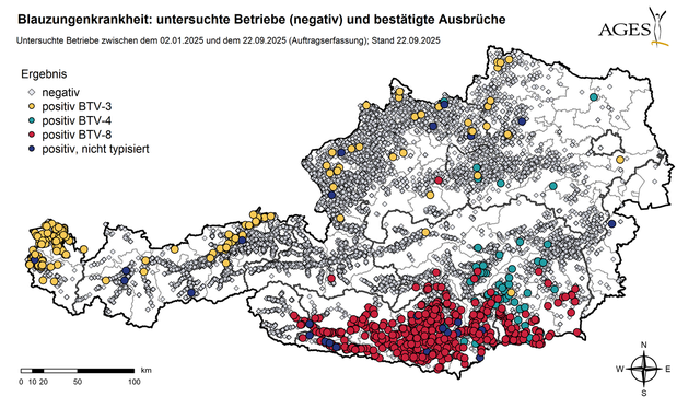 Bestätigte Ausbrüche Stand 22. September. | Foto: Ages