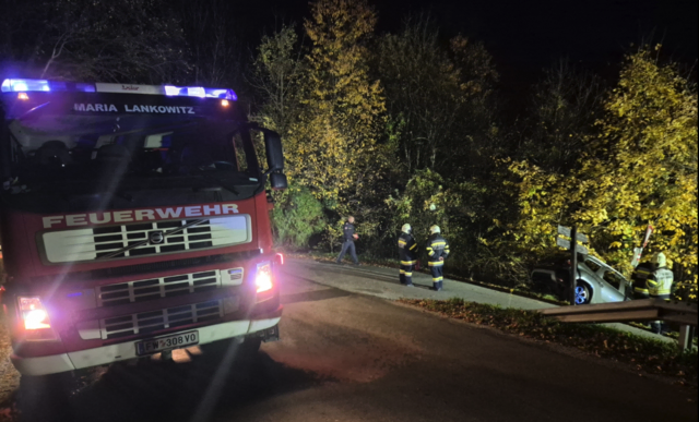 Die Feuerwehrleute suchten vorerst vergebens den Lenker, die Polizei machte ihn ausfindig. | Foto: FF Maria Lankowitz