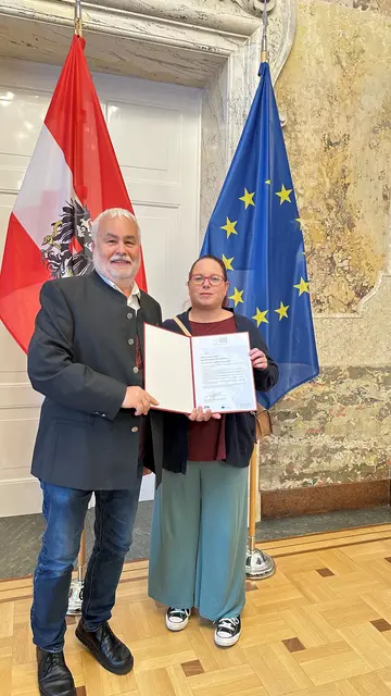 Tolle Auszeichnung für die Scheibbser Firma Wittur Austria GmbH: Ehrung für Christoph Prommer und Johanna Huber | Foto: Wittur Austria GmbH