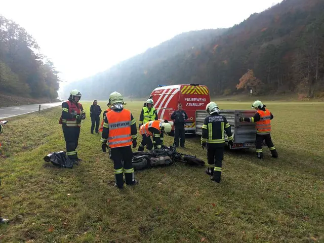 Motorradunfall am "Hals" bei Pottenstein. | Foto: ASB Markus Hackl