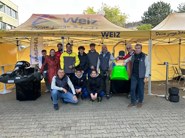 HTL Weiz I und II mit Anna Winkelbauer-Pammer von MAGNA International sowie ihrem E-Kart. | Foto: HTL Weiz