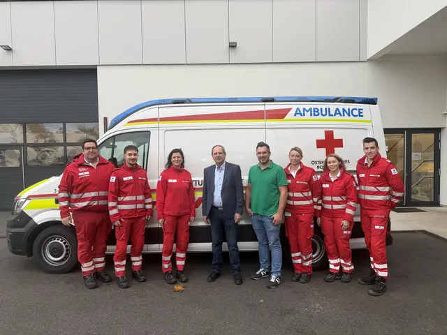 Michael Hofer, Dominik Kratky, Dr. Anna Cserjan, Ernst Brunnhuber, Ersthelfer Lukas Brunnhuber, Christiane Berthold, Michaela Inhauser, Rene Fassler.
  | Foto: RK Mistelbach