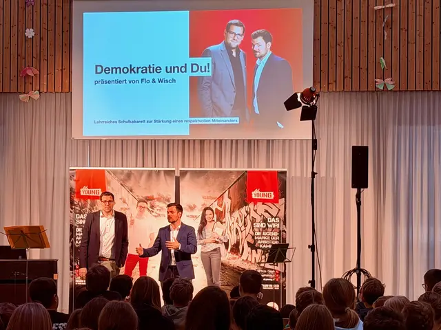 Flo &amp; Wisch begeisterten die Schüler der Mittelschule Retz mit einem lebendigen Programm. | Foto: Mittelschule Retz