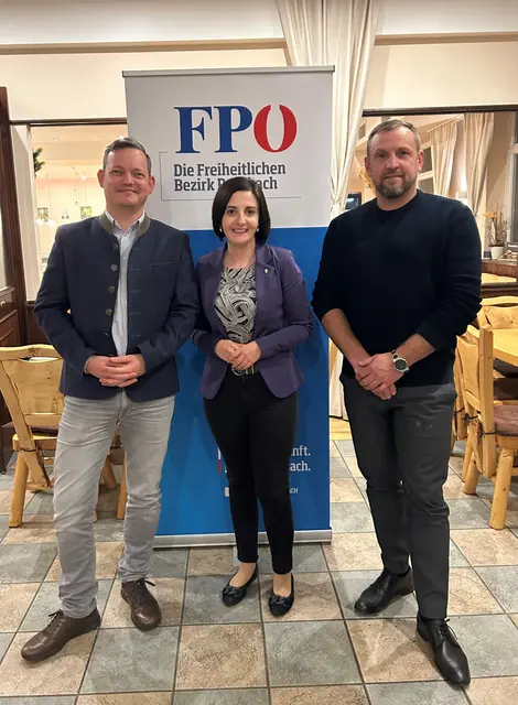 Germar Campidell, Landtagsabgeordnete Stefanie Hofmann und Helmut Burgstaller (v. l.). | Foto: FPÖ Bezirk Rohrbach