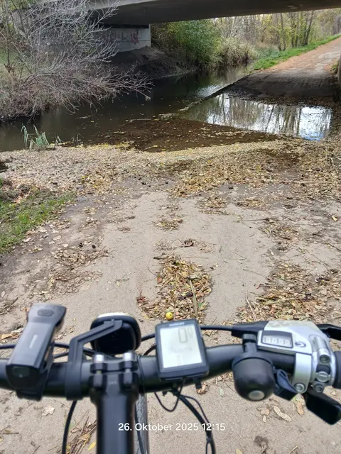 Der Radweg steht unter Wasser, obwohl es tagelang trocken war. | Foto: Leo Rohringer