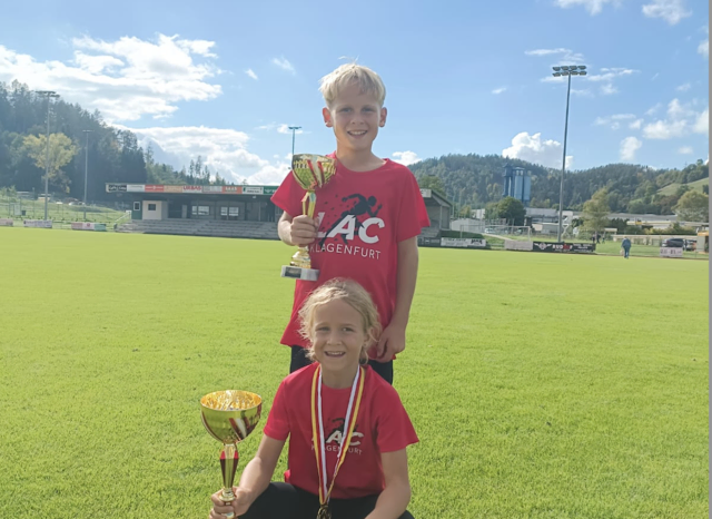 Lara und Luca beim KidsCup-Finale in Völkermarkt | Foto: Privat