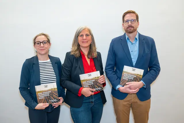Nicole Meisner, Johanna Reithner und Gernot Ecker (v. l.) bei der Präsentation des Situationsberichts 2025 der VWWH. | Foto: Valentina Marinelić/MeinBezirk