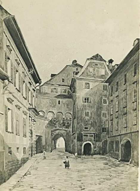 Das Paulustor gehörte zum Verteidigungsring, der einst die Stadt Graz umgeben hat. Gemeinsam mit dem Burgtor überlebte es die Abrisswelle der Stadttore während des 19. Jahrhunderts. | Foto: Sammlung Kubinzky